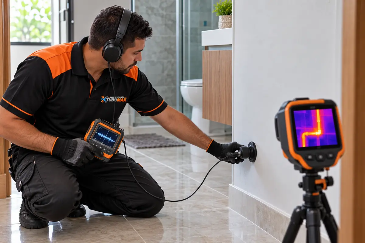 Caça vazamento TuboMax Técnico TuboMax realizando caça vazamento